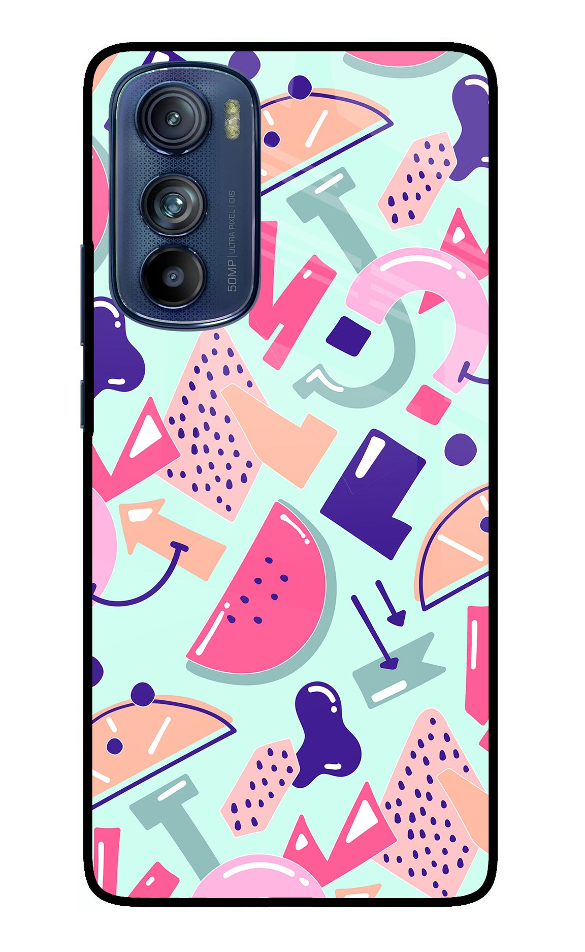 Doodle Pattern Moto Edge 30 Glass Case