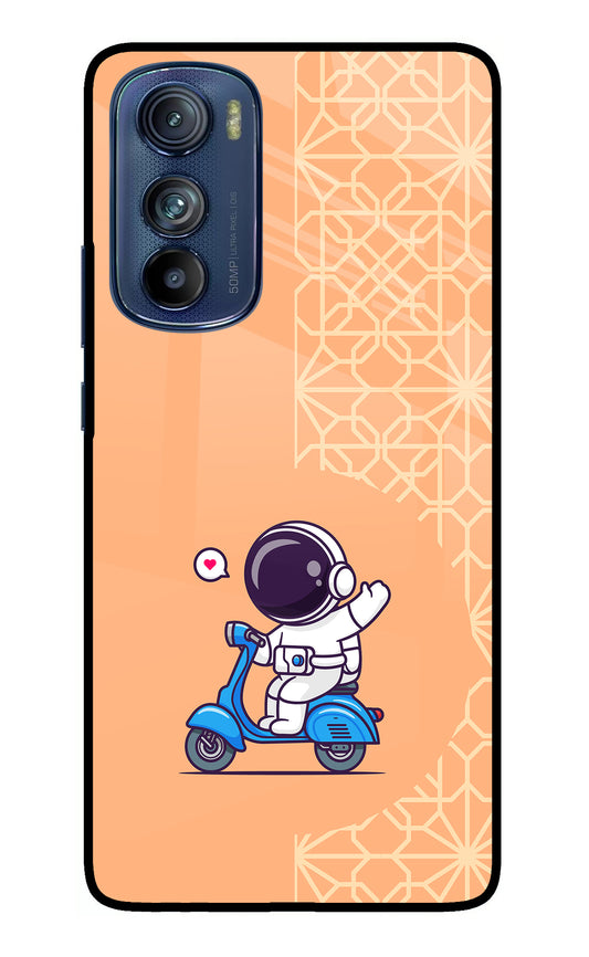 Cute Astronaut Riding Moto Edge 30 Glass Case