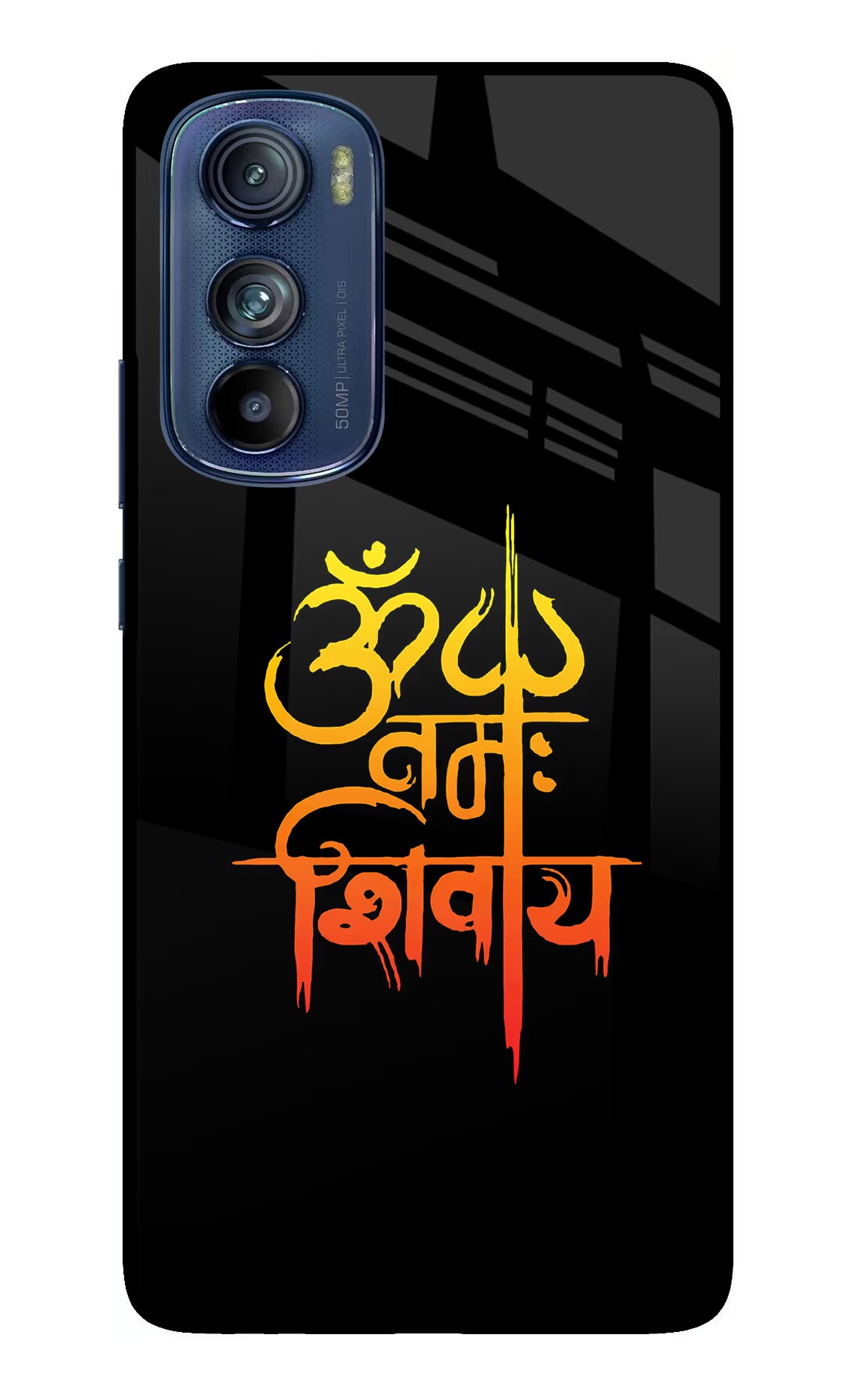 Om Namah Shivay Moto Edge 30 Glass Case Back Cover by Casekaro