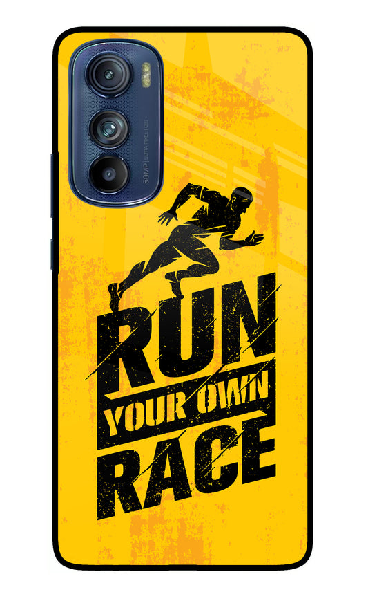 Run Your Own Race Moto Edge 30 Glass Case