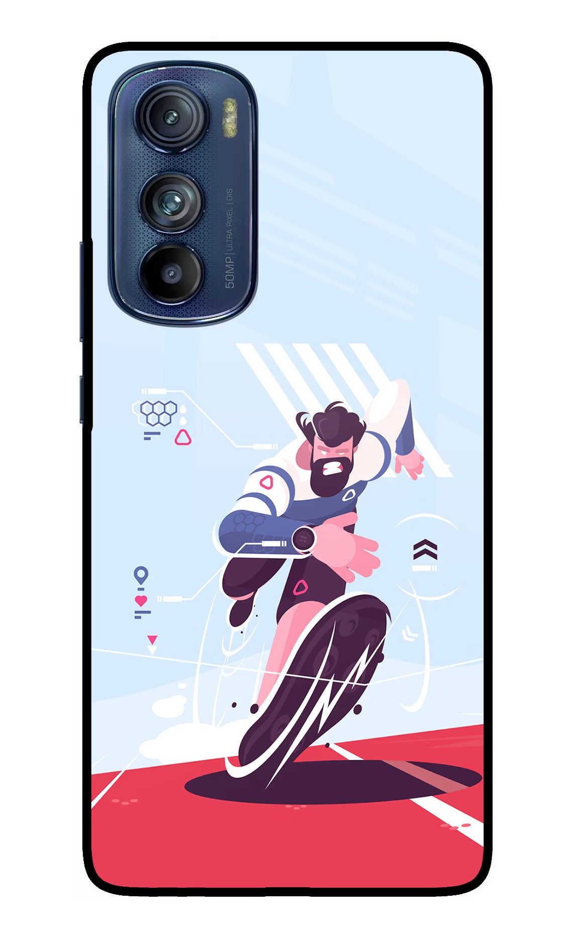 Run Pro Moto Edge 30 Glass Case Back Cover by Casekaro