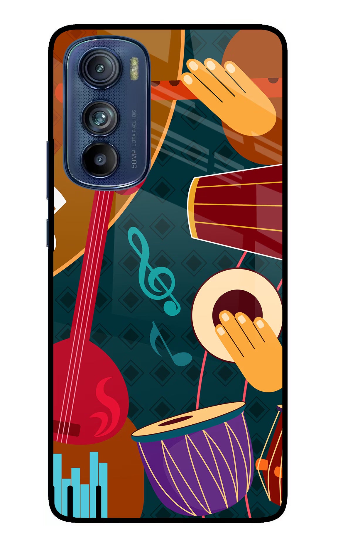 Music Instrument Moto Edge 30 Glass Case Back Cover by Casekaro