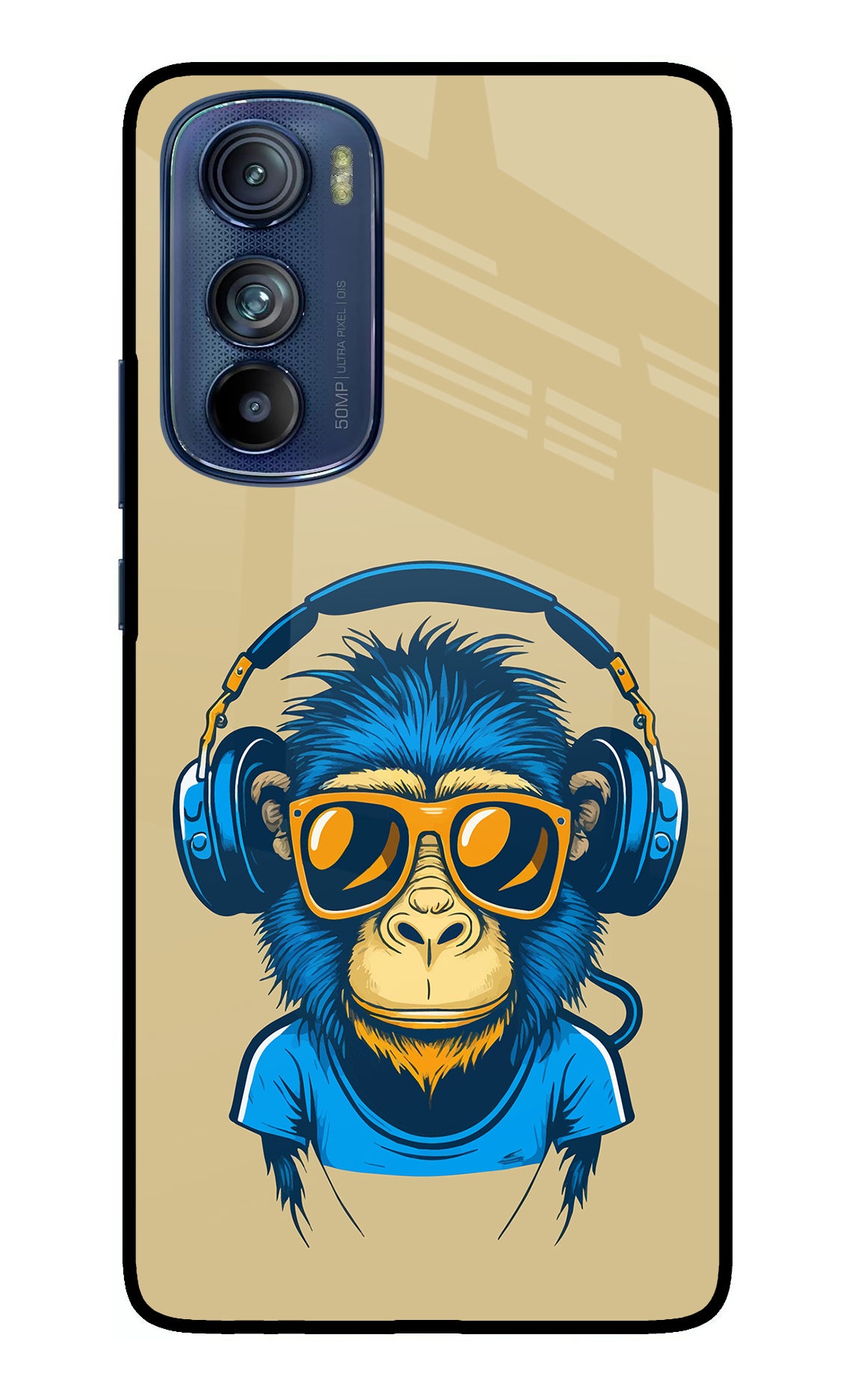 Monkey Headphone Moto Edge 30 Glass Case