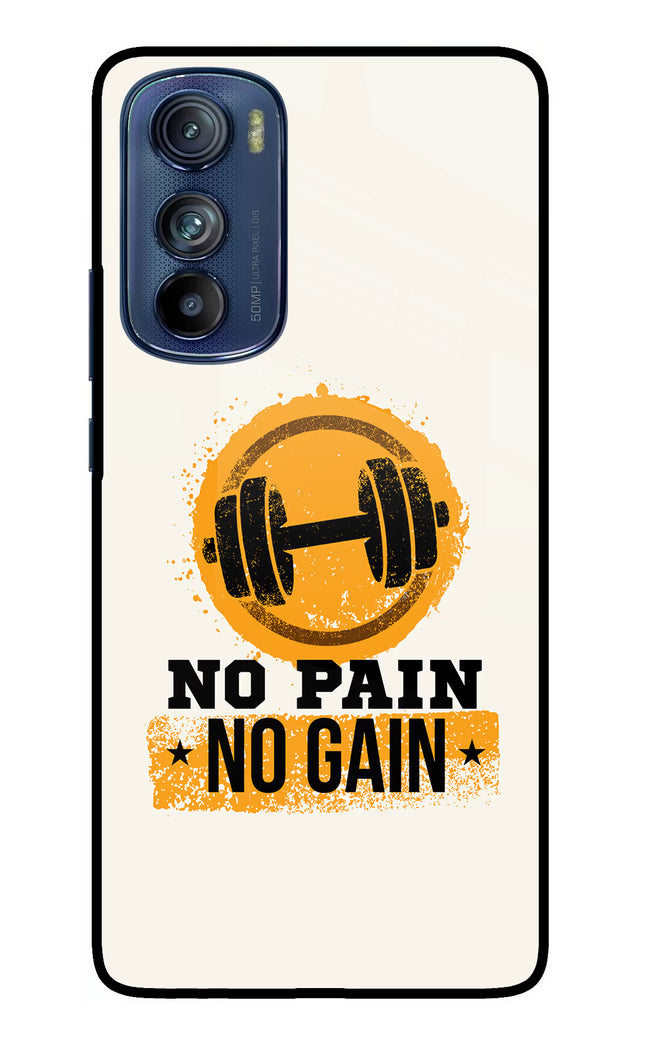 No Pain No Gain Moto Edge 30 Glass Case Back Cover by Casekaro