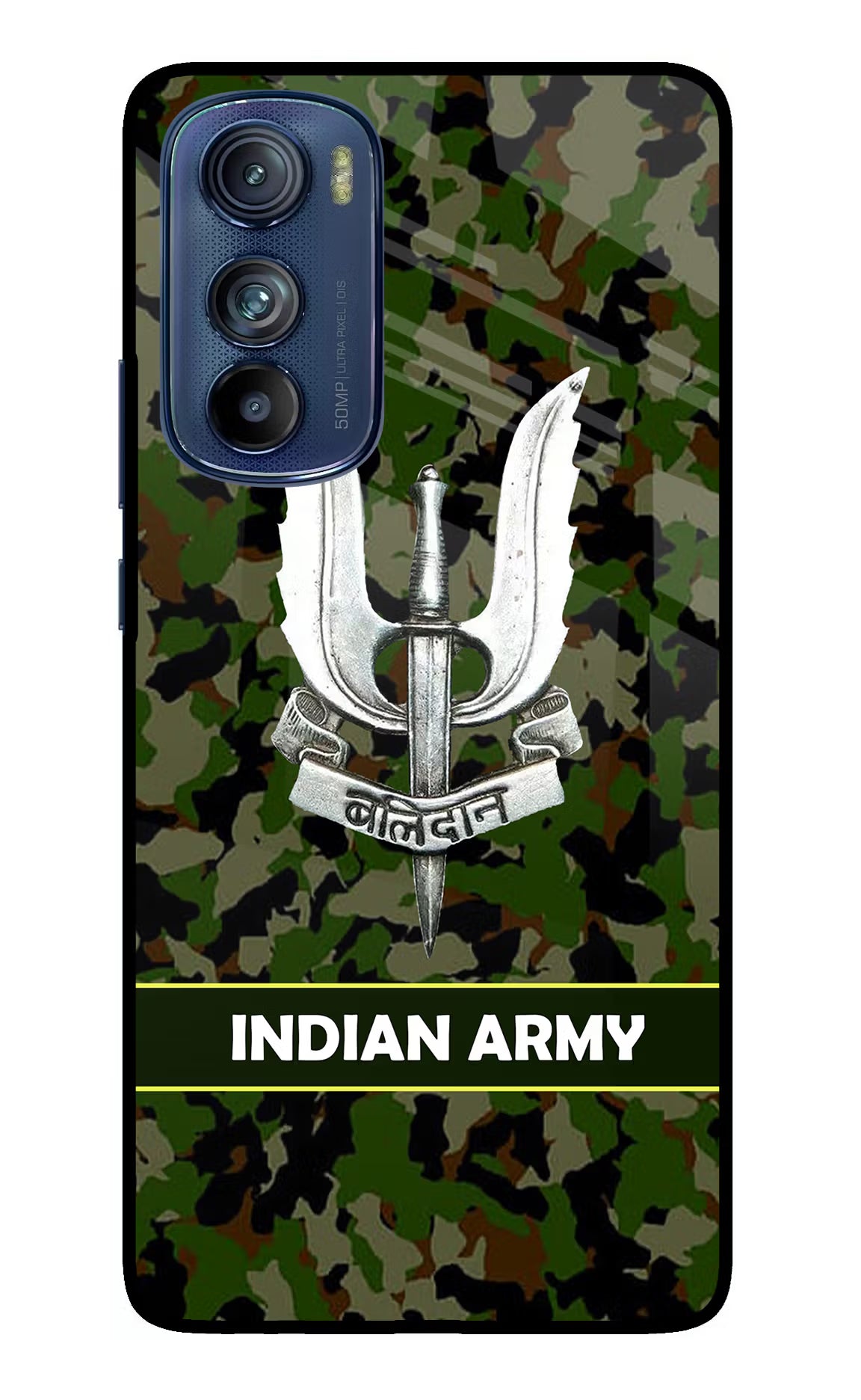 Balidan Indian Logo Moto Edge 30 Glass Case Back Cover by Casekaro