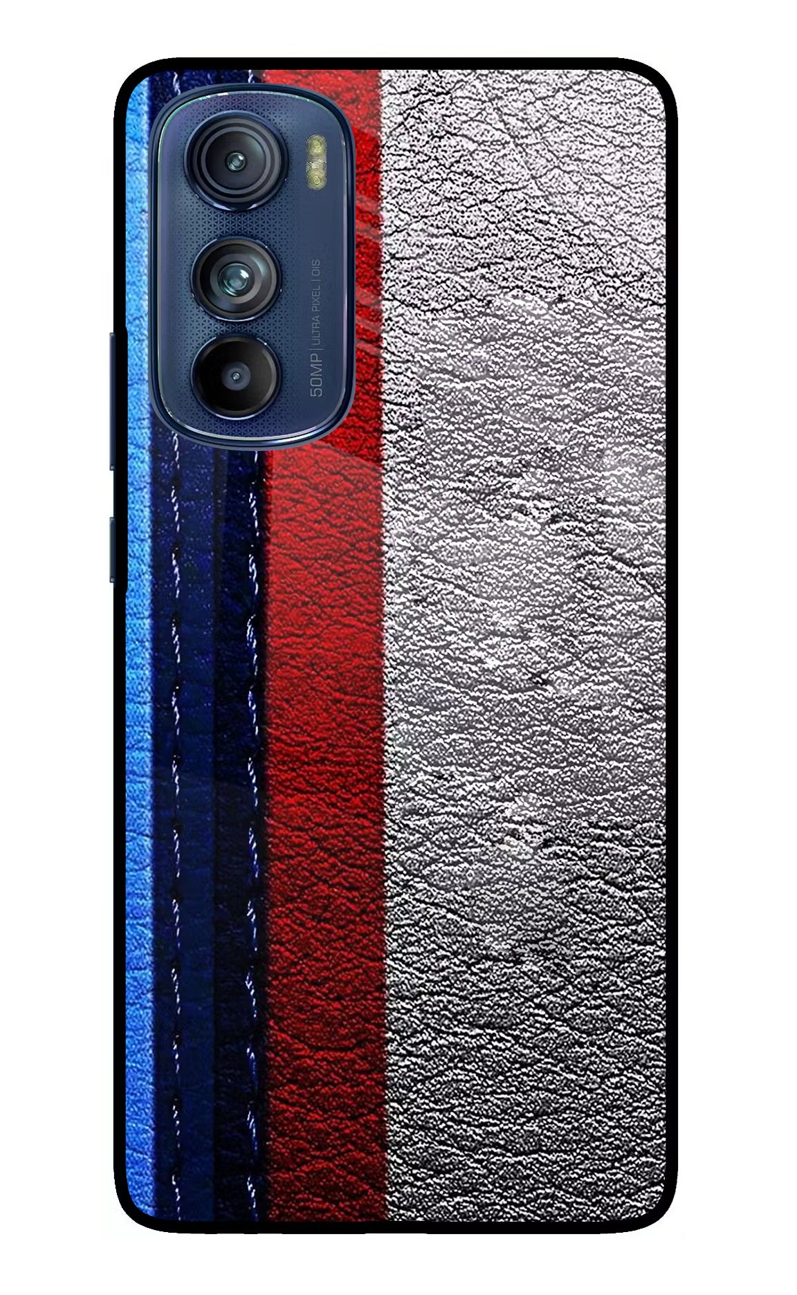 BMW Stripes Moto Edge 30 Glass Case Back Cover by Casekaro