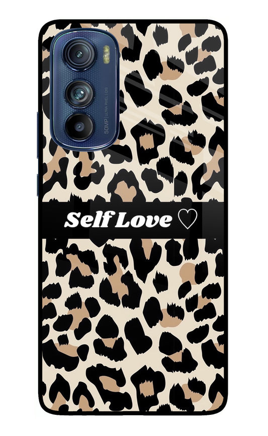 Leopard Print Self Love Moto Edge 30 Glass Case