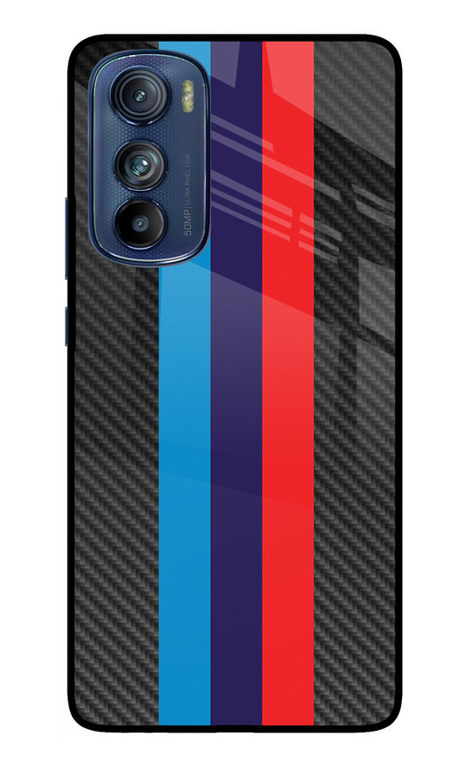 BMW Stripes Pattern Moto Edge 30 Glass Case