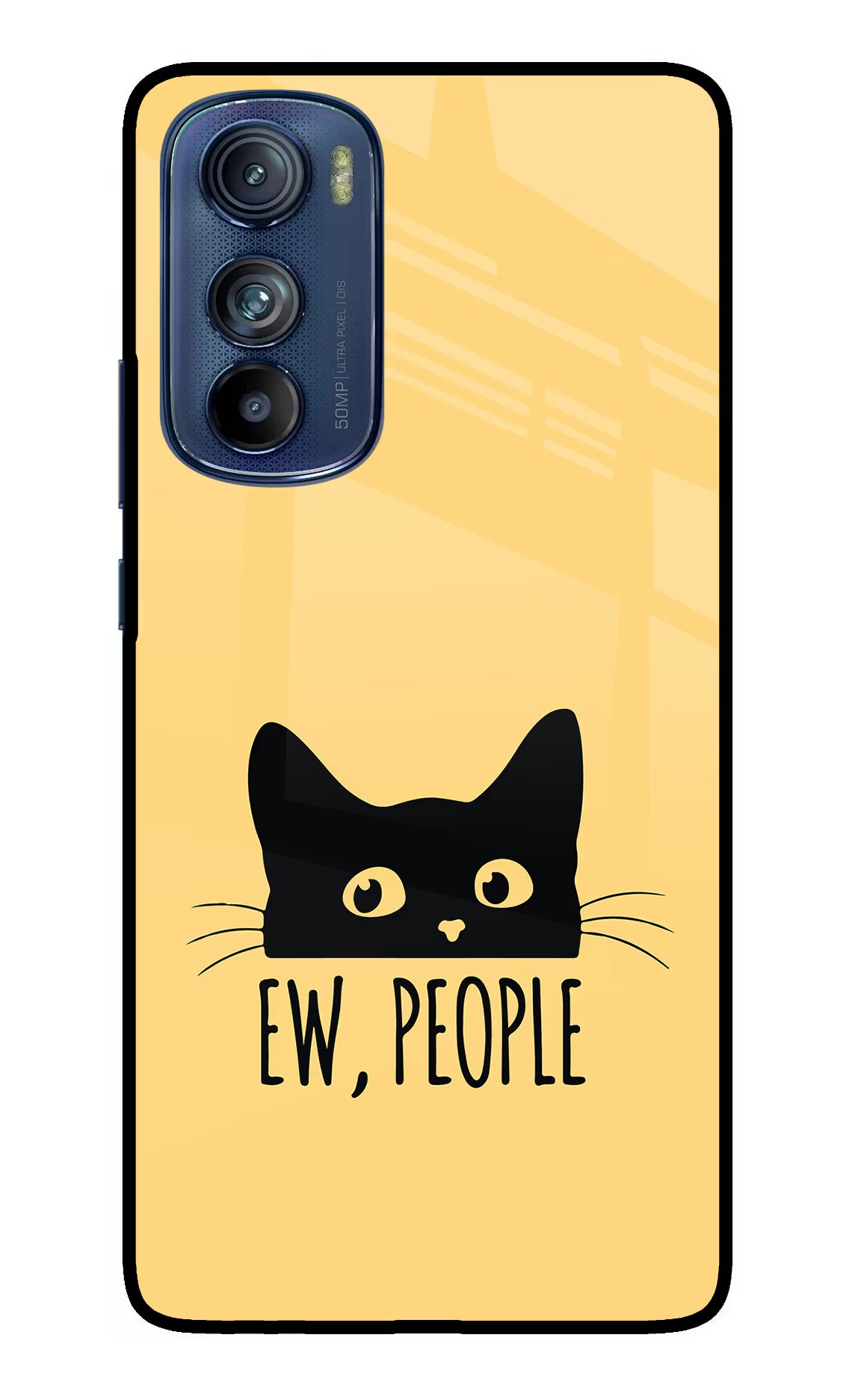 Ew People Catitude Moto Edge 30 Glass Case Back Cover by Casekaro