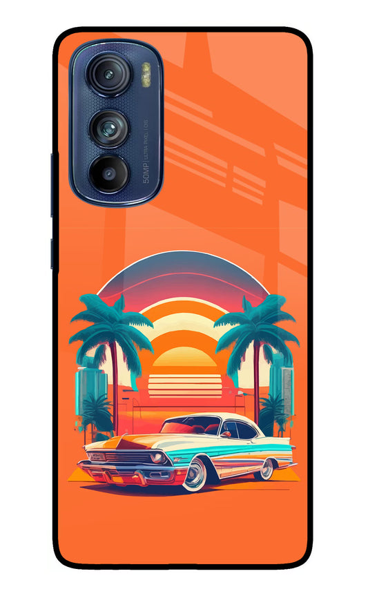 Palm Drive 80s Moto Edge 30 Glass Case