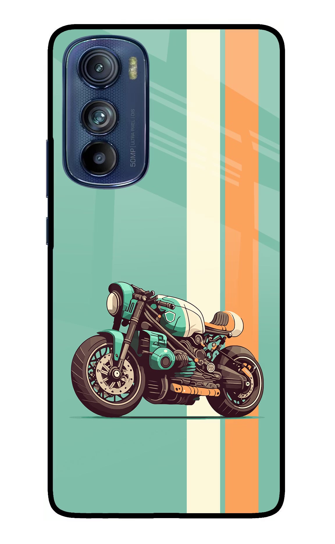 Striped Moto Drift Moto Edge 30 Glass Case