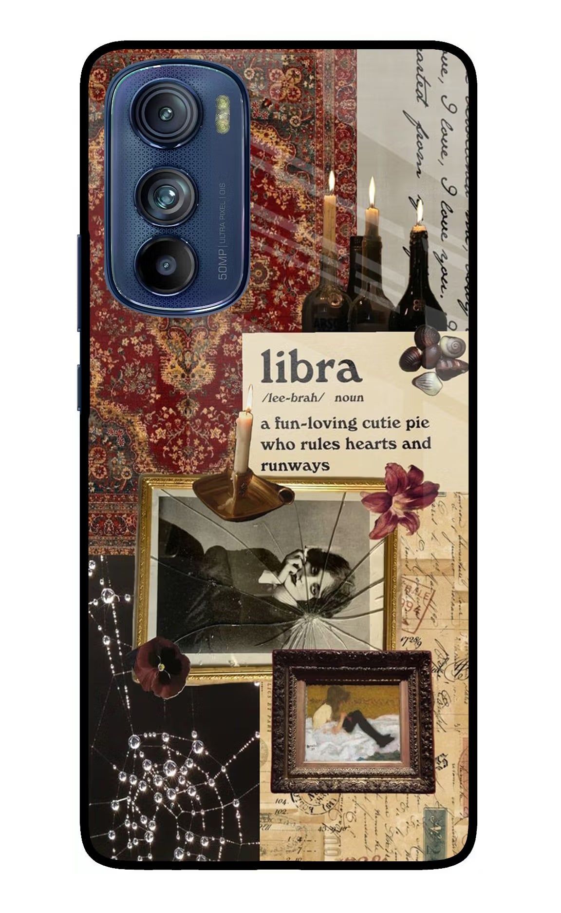 Libra Zodiac Moto Edge 30 Glass Case Back Cover by Casekaro
