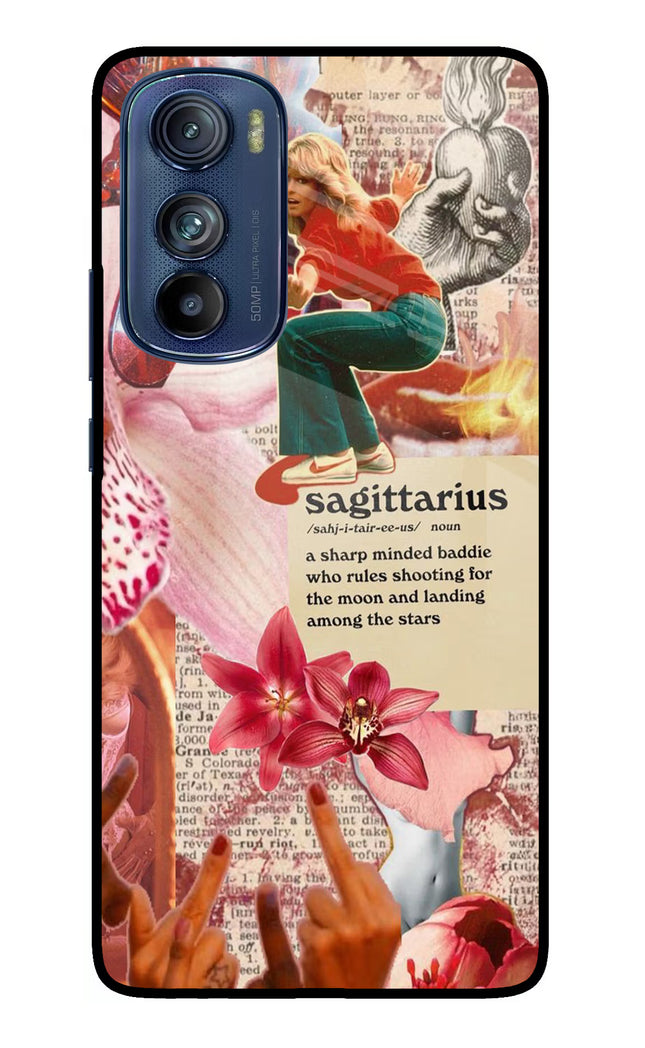 Sagittarius Zodiac Moto Edge 30 Glass Case Back Cover by Casekaro