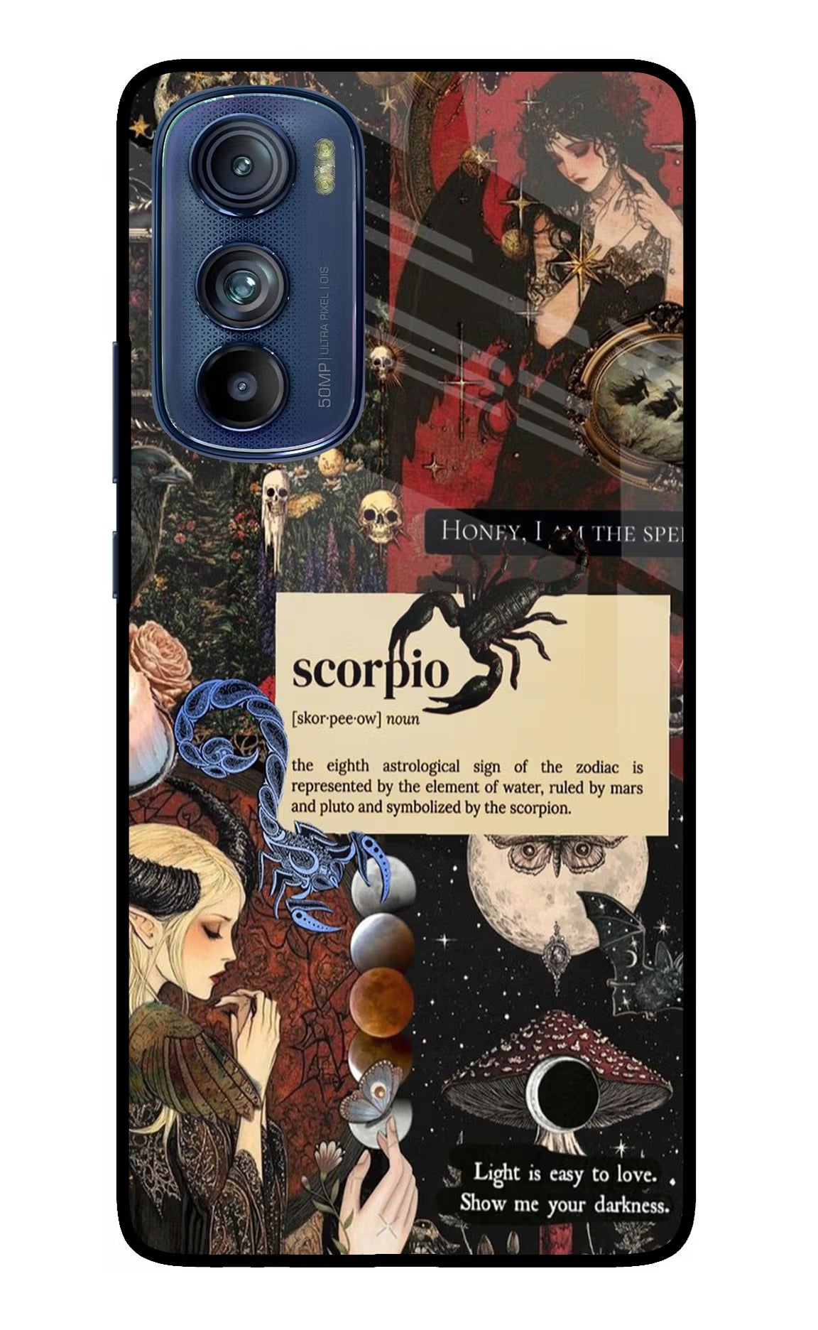 Scorpio Zodiac Moto Edge 30 Glass Case Back Cover by Casekaro