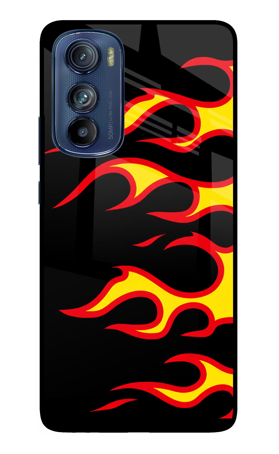 Side Sweep Flames Moto Edge 30 Glass Case