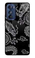 Twin Dragons Moto Edge 30 Glass Case Back Cover by Casekaro