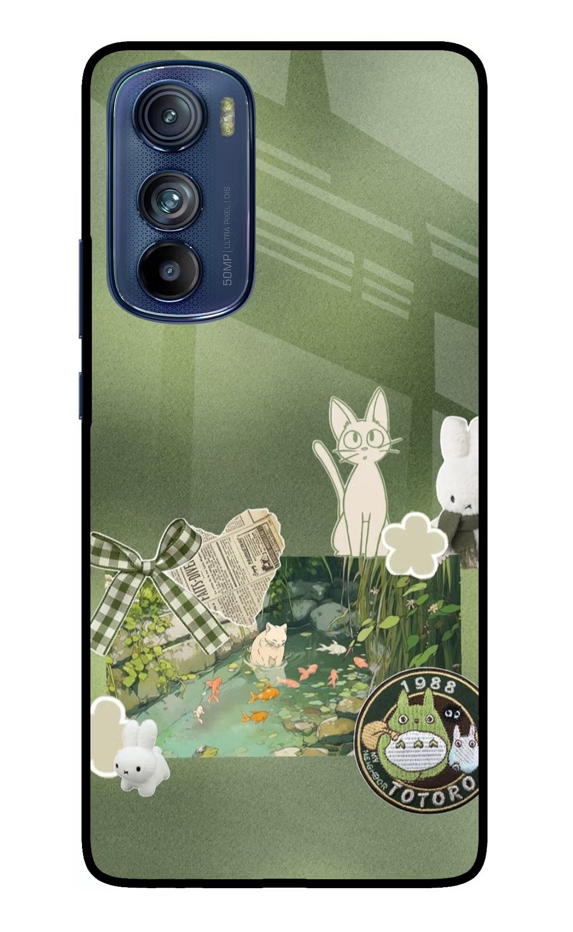 Aesthetic anime Moto Edge 30 Glass Case Back Cover by Casekaro