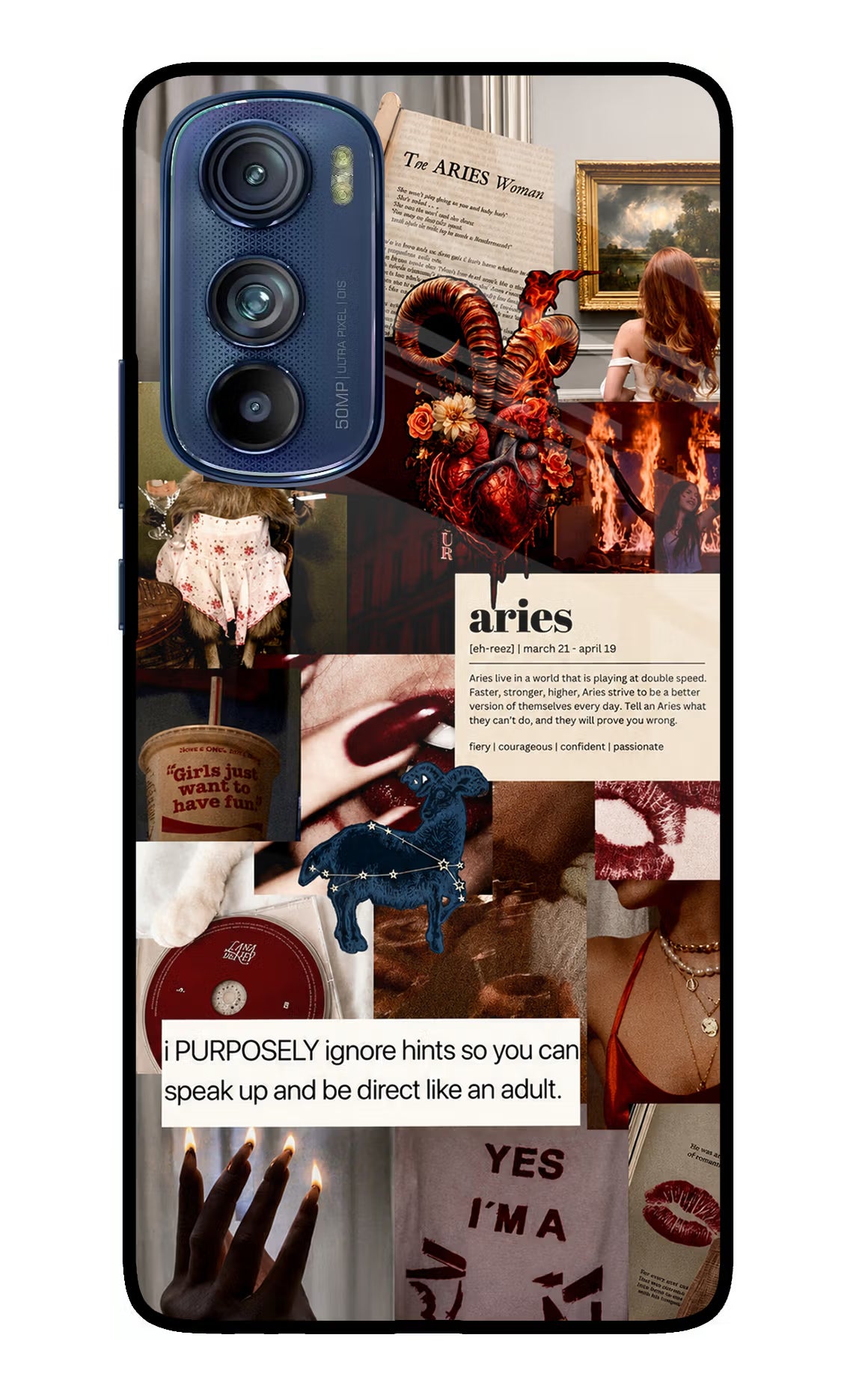 Zodiac Aries Moto Edge 30 Glass Case