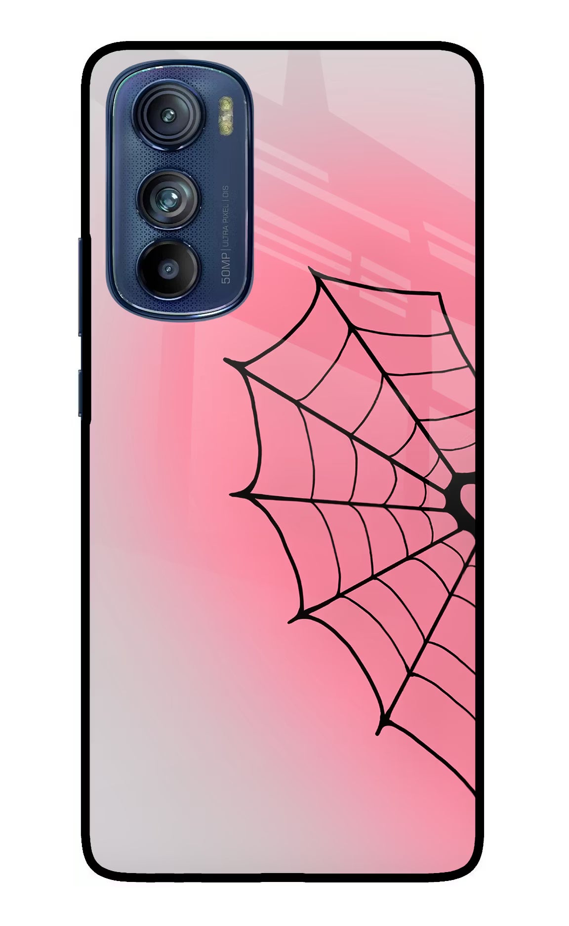Pink Web Moto Edge 30 Glass Case