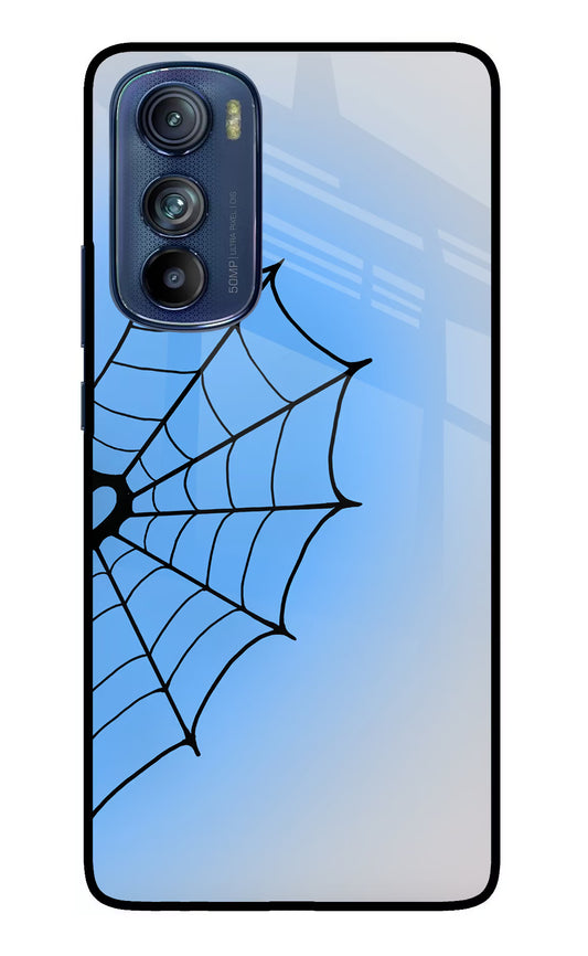 Blue Web Moto Edge 30 Glass Case