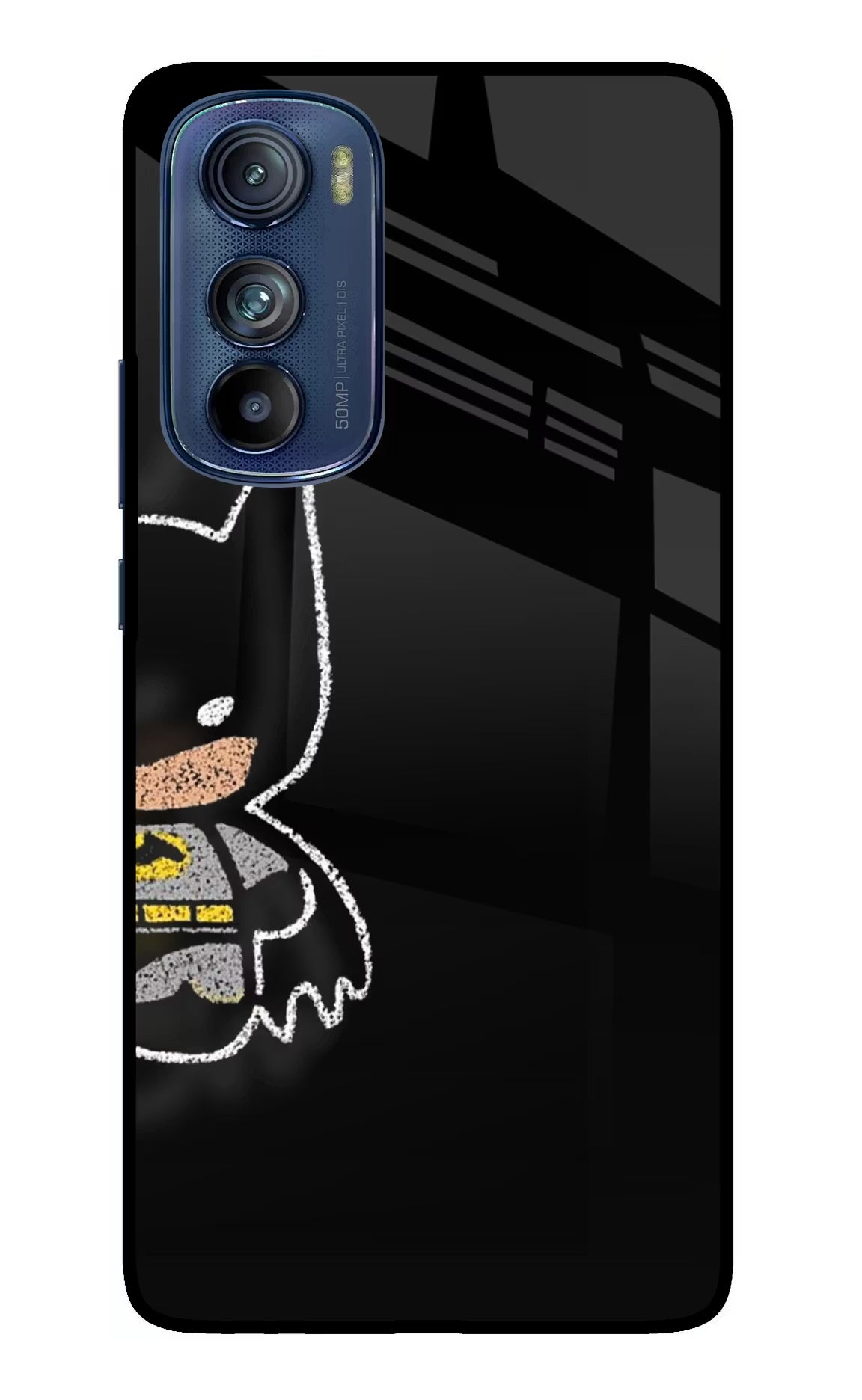 Bat Kitty Moto Edge 30 Glass Case Back Cover by Casekaro