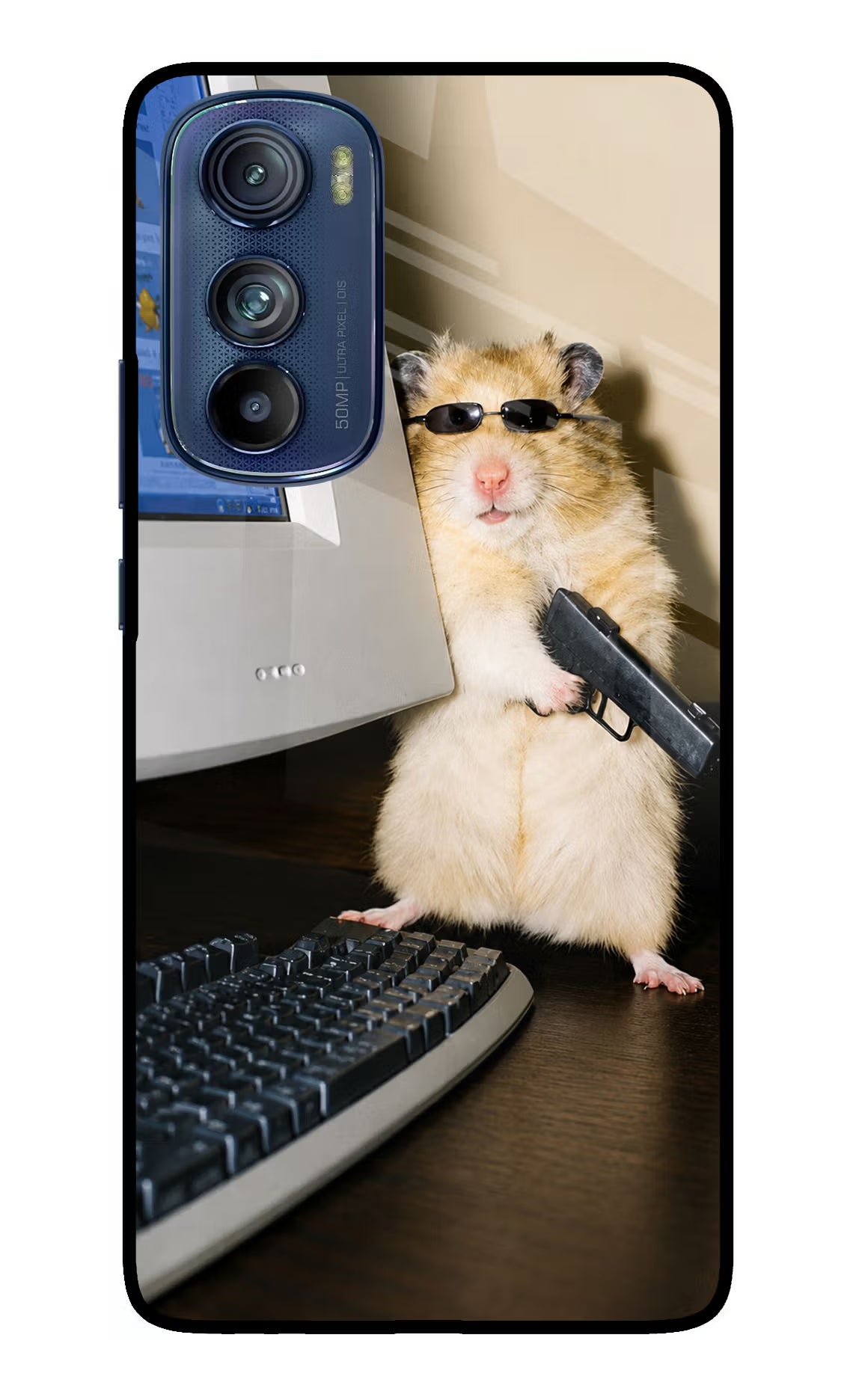 Hacker Hamster Moto Edge 30 Glass Case