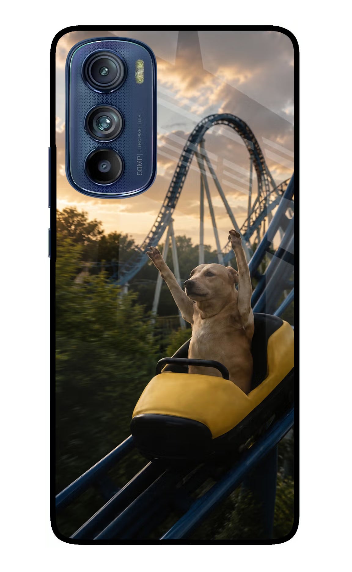 Rollercoaster Dog Moto Edge 30 Glass Case