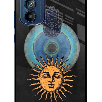 Divine Sun Moto Edge 30 Glass Case Back Cover by Casekaro