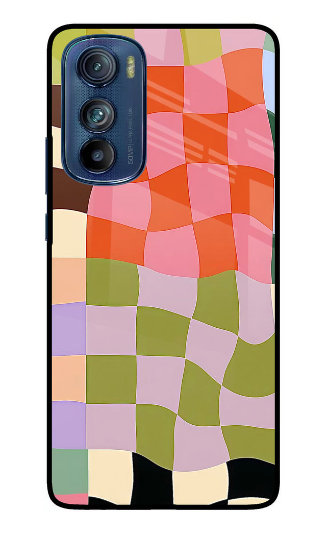 Wavy Grid Moto Edge 30 Glass Case Back Cover by Casekaro