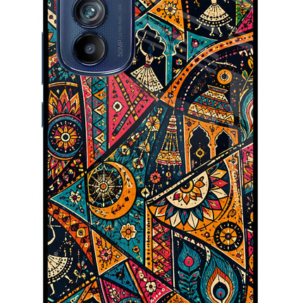 Folk Print Moto Edge 30 Glass Case