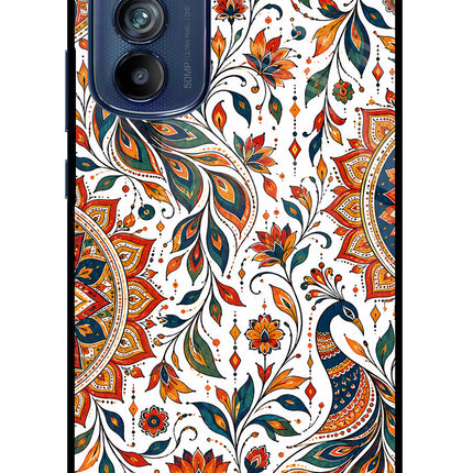White Mayura Moto Edge 30 Glass Case