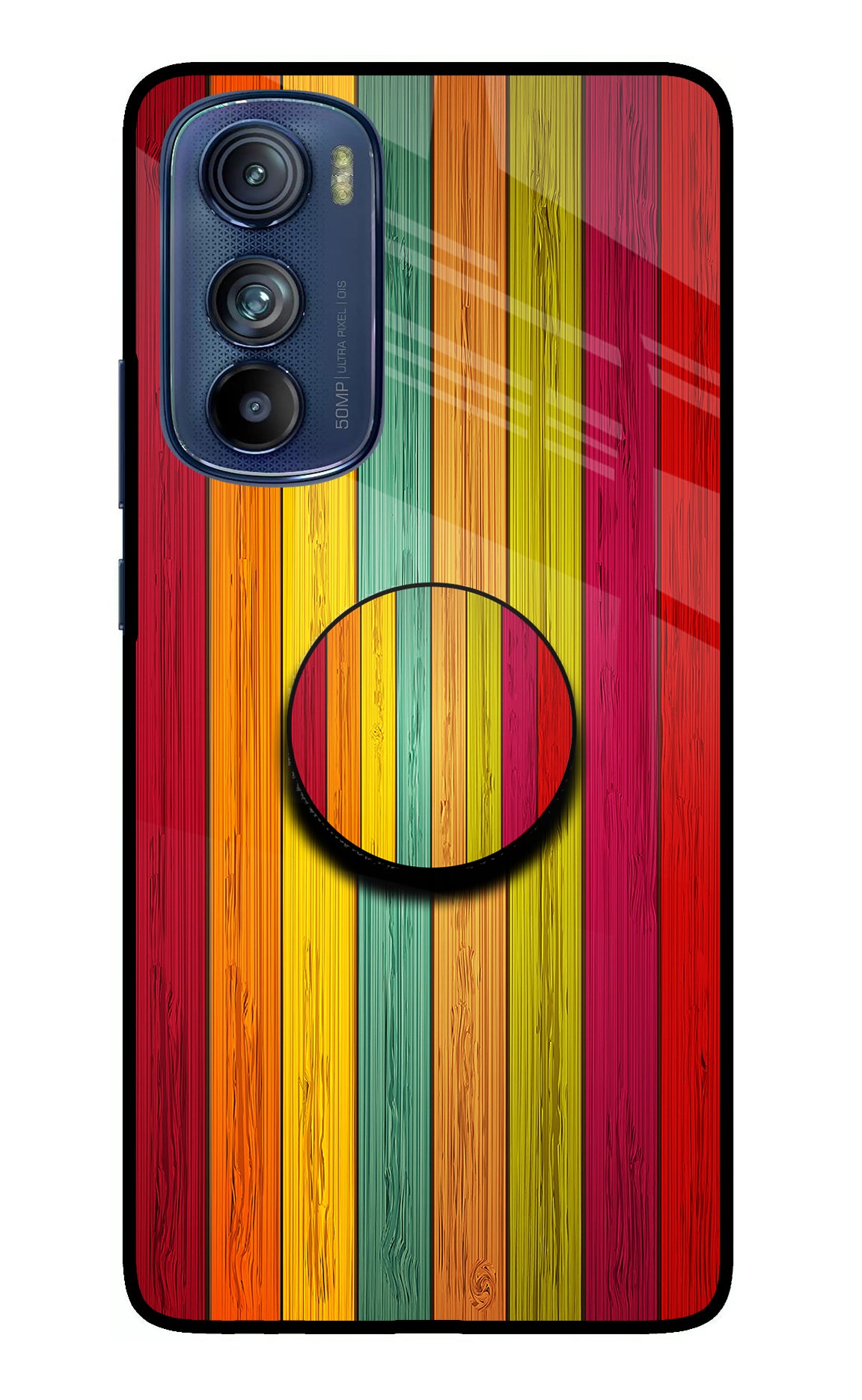 Multicolor Wooden Moto Edge 30 Pop Case