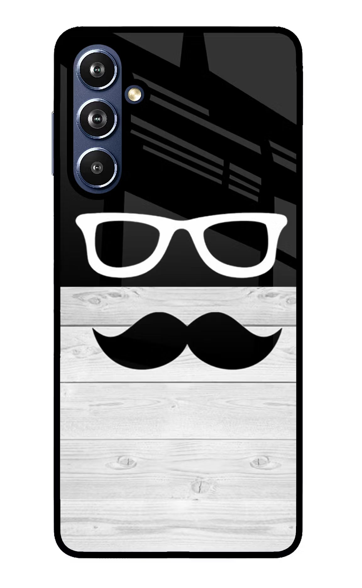 Mustache Samsung F54 5G Glass Case Back Cover by Casekaro