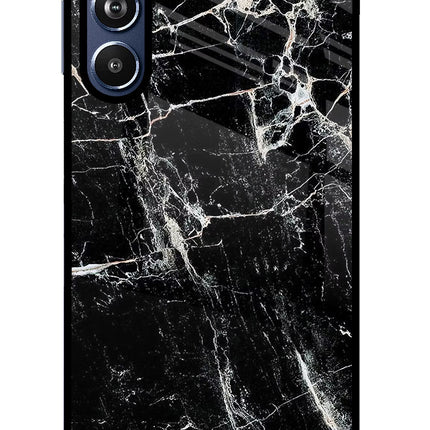 Black Marble Texture Samsung F54 5G Glass Case