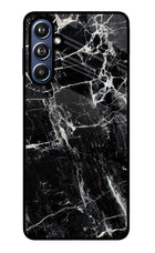 Black Marble Texture Samsung F54 5G Glass Case