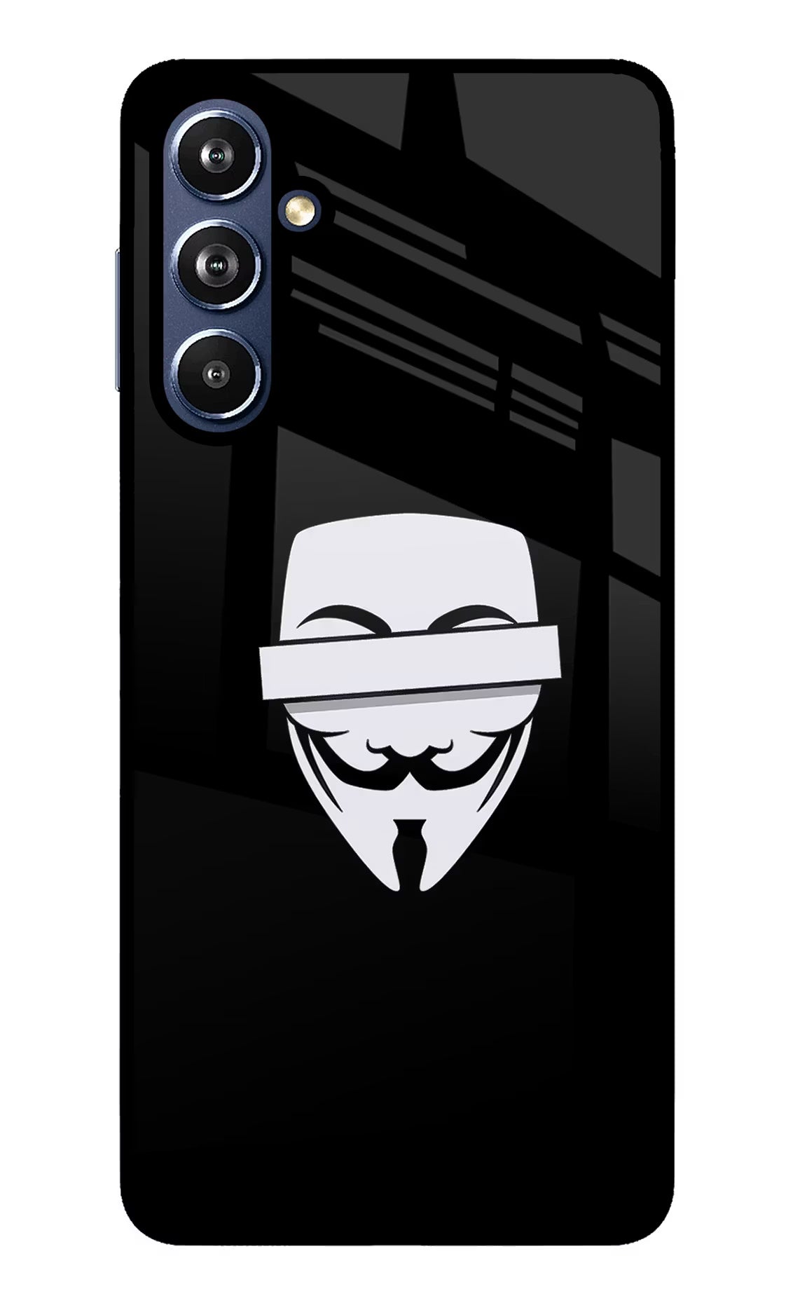 Anonymous Face Samsung F54 5G Glass Case Back Cover by Casekaro