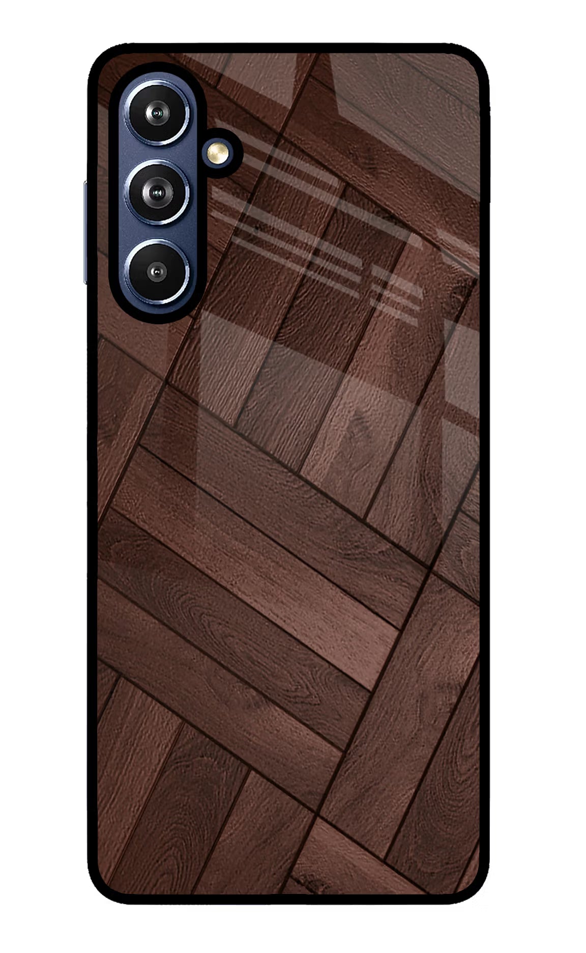 Wooden Texture Design Samsung F54 5G Glass Case Back Cover by Casekaro