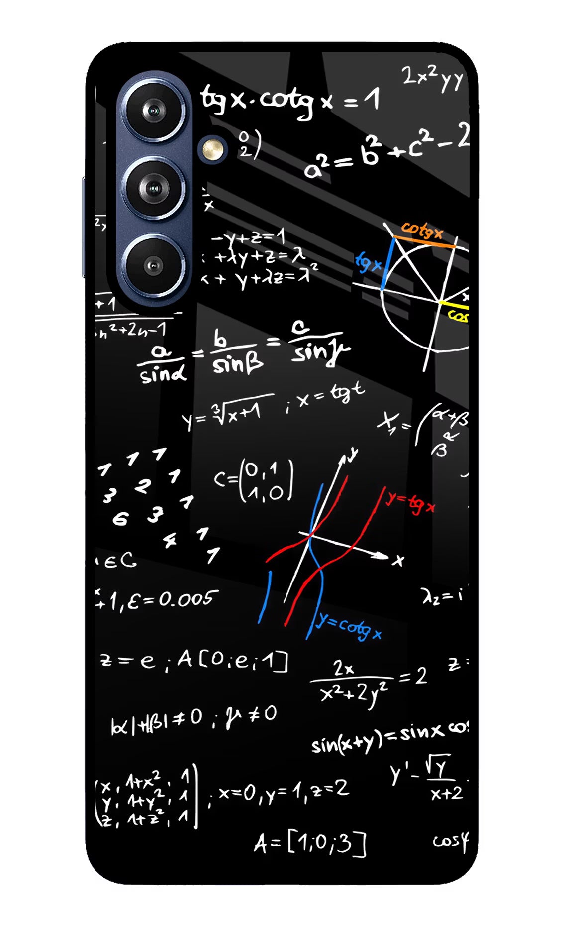Mathematics Formula Samsung F54 5G Glass Case Back Cover by Casekaro