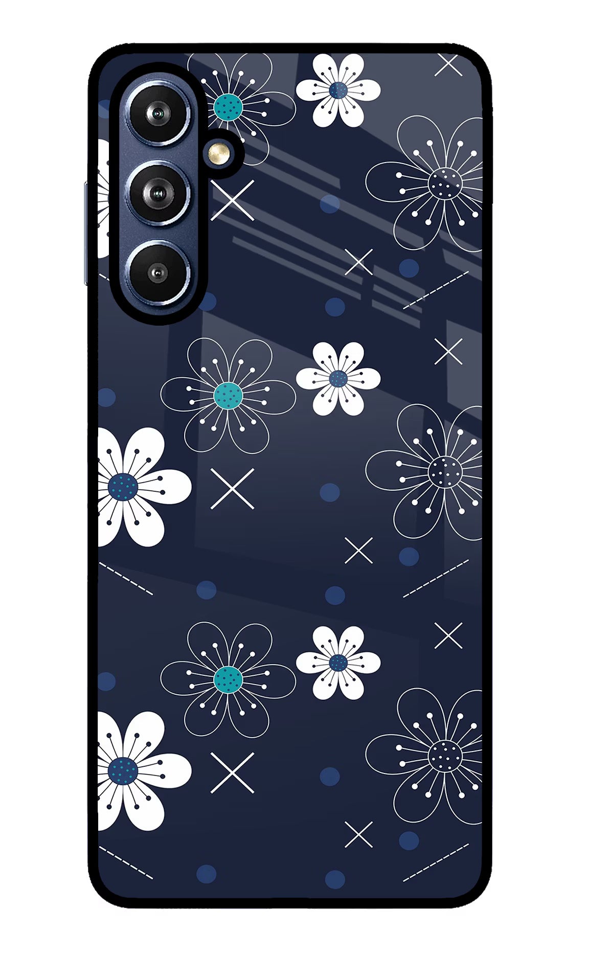 Flowers Samsung F54 5G Glass Case Back Cover by Casekaro