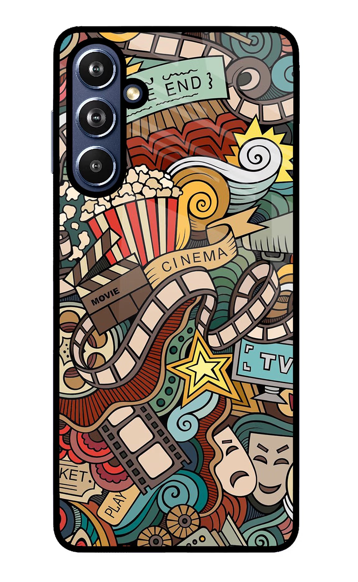 Cinema Abstract Samsung F54 5G Glass Case Back Cover by Casekaro