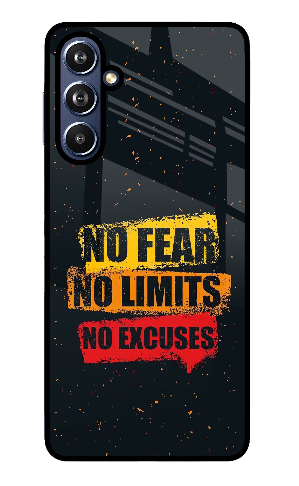 No Fear No Limits No Excuse Samsung F54 5G Glass Case Back Cover by Casekaro