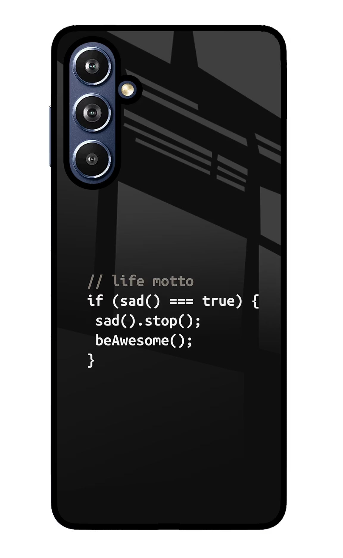 Life Motto Code Samsung F54 5G Glass Case Back Cover by Casekaro