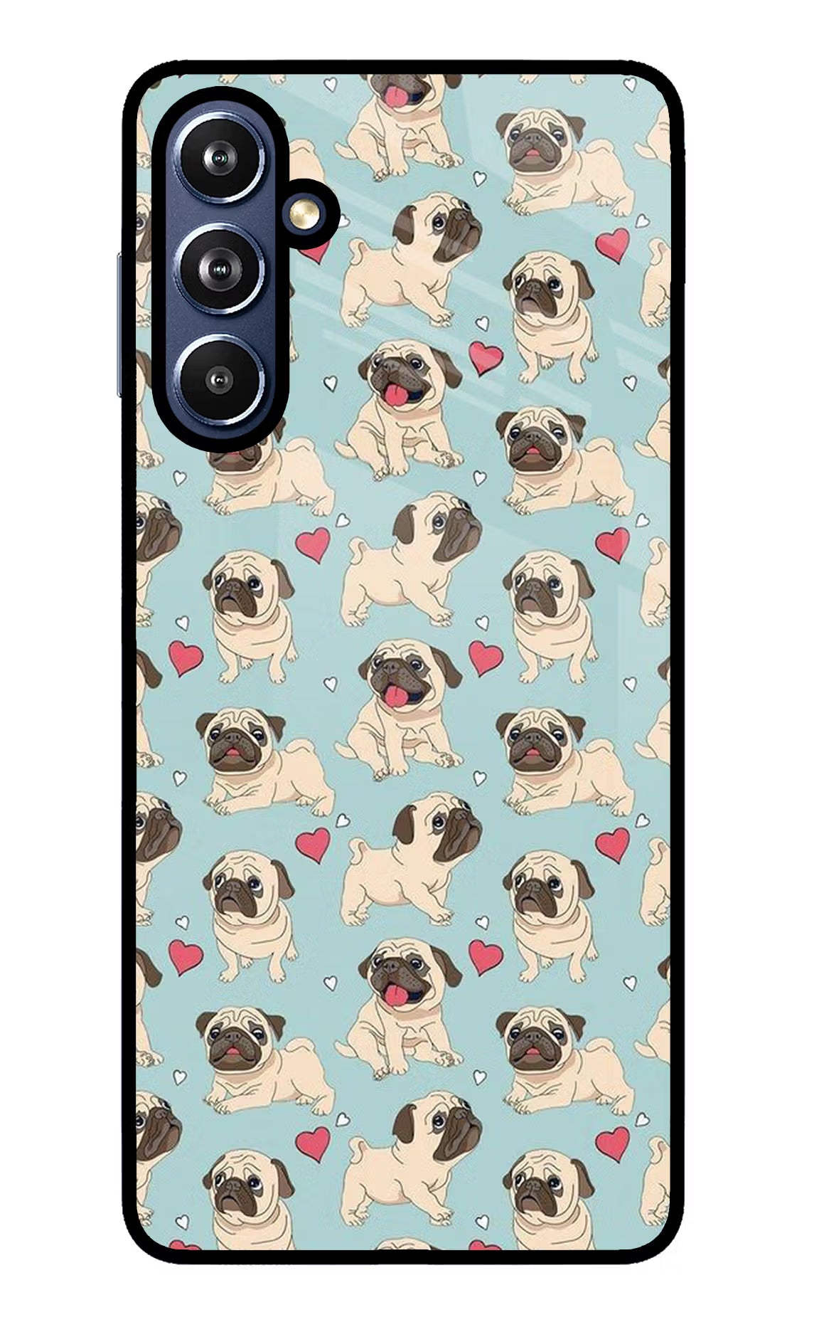 Pug Dog Samsung F54 5G Glass Case Back Cover by Casekaro