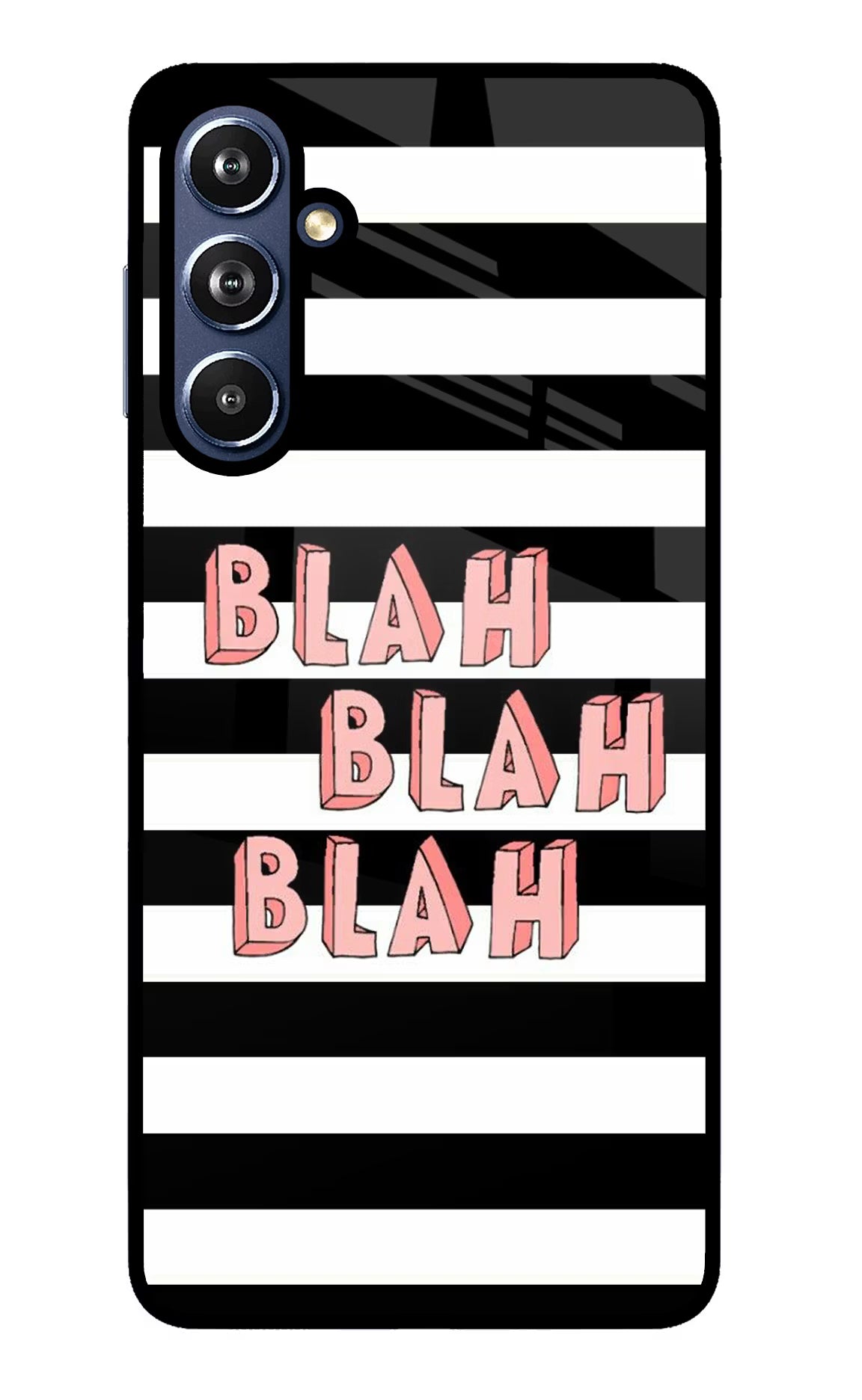 Blah Blah Blah Samsung F54 5G Glass Case Back Cover by Casekaro