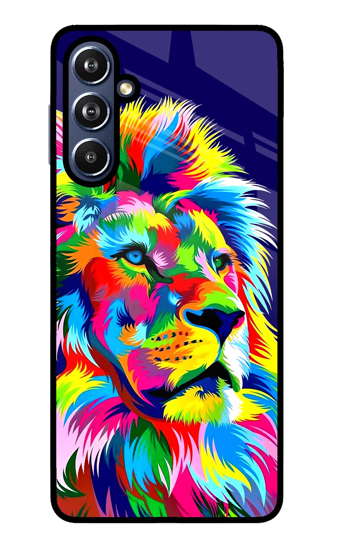 Vector Art Lion Samsung F54 5G Glass Case Back Cover by Casekaro