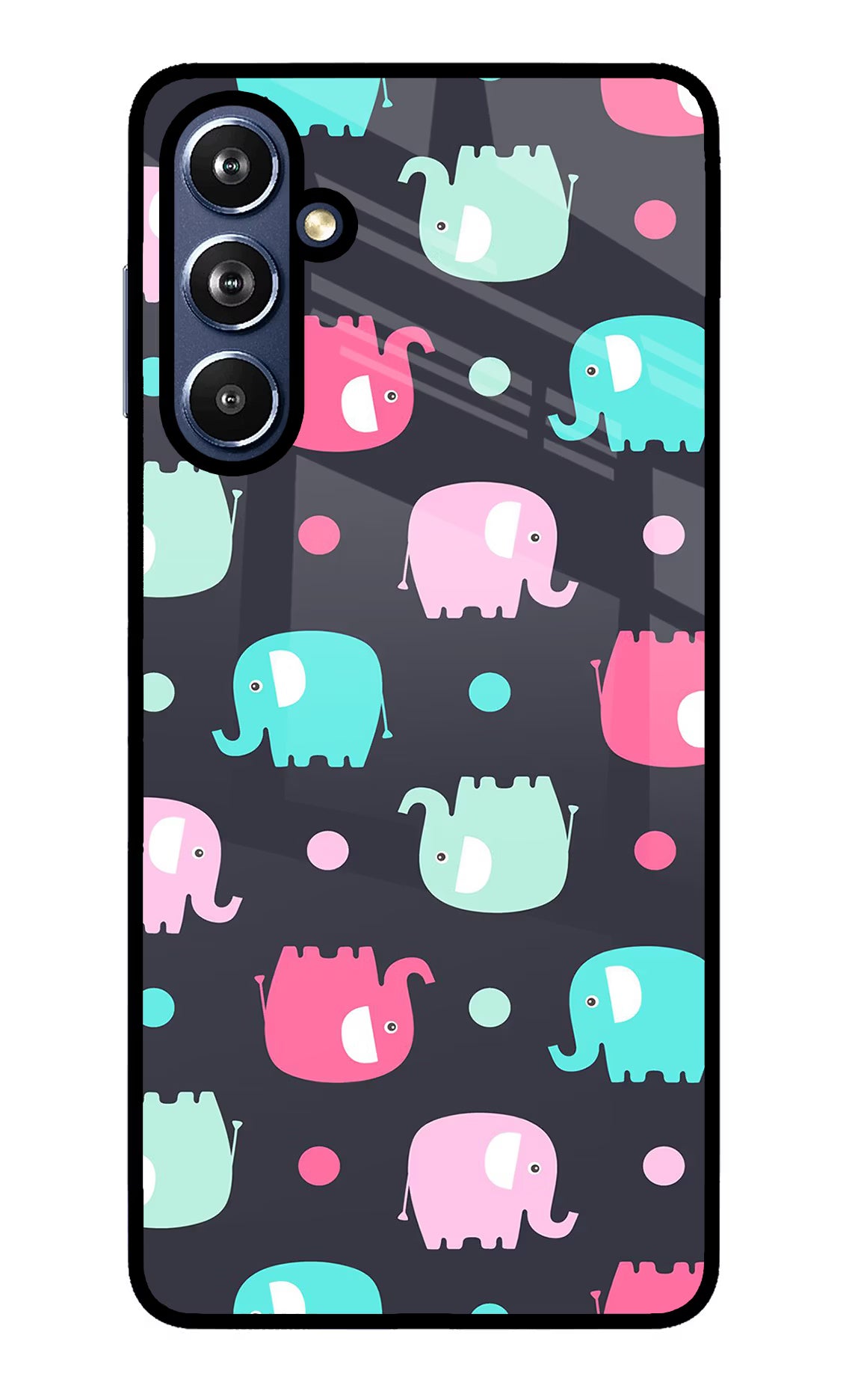 Elephants Samsung F54 5G Glass Case Back Cover by Casekaro
