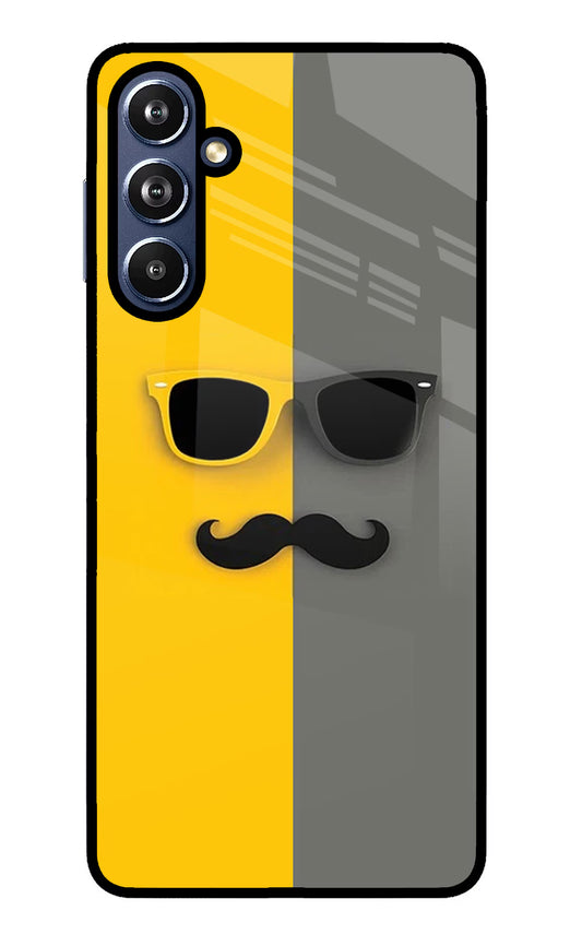 Sunglasses with Mustache Samsung F54 5G Glass Case