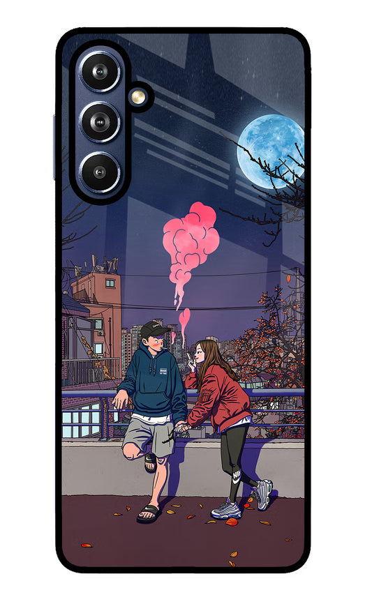 Chilling Couple Samsung F54 5G Glass Case
