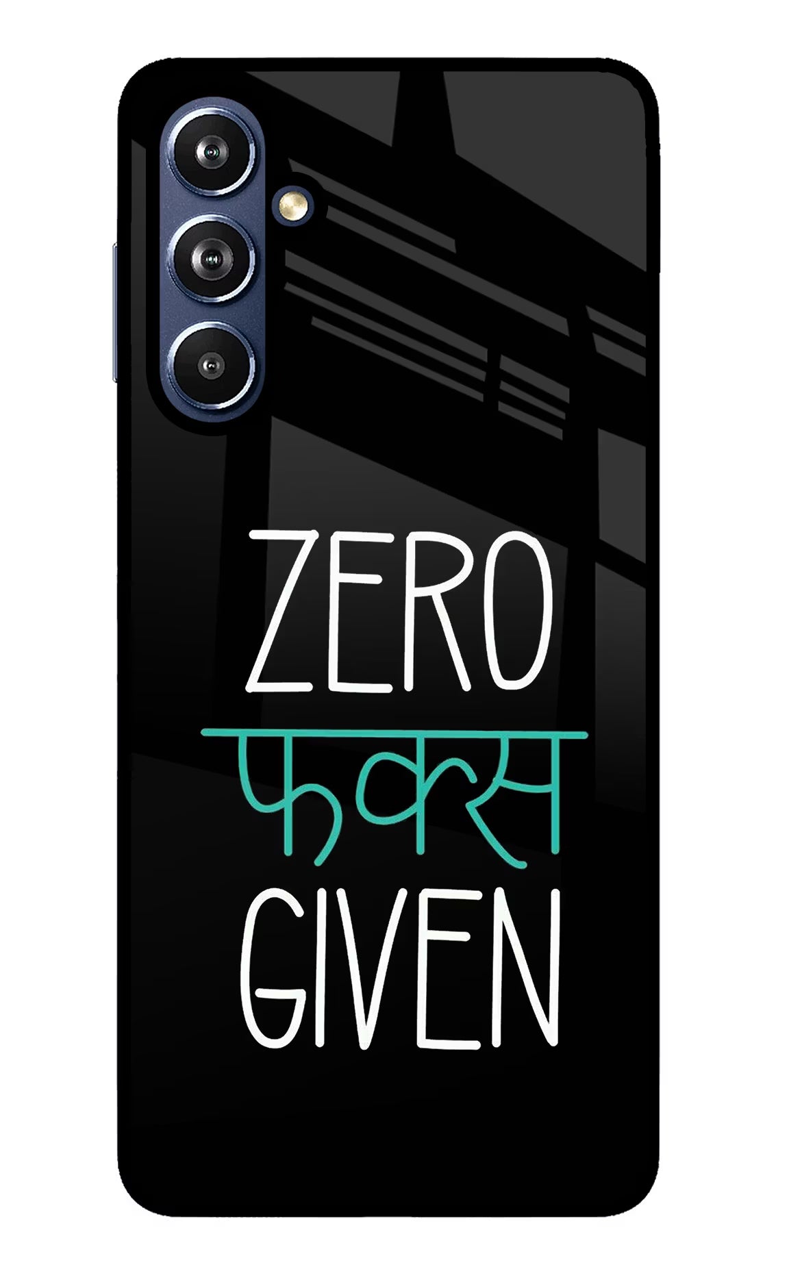 Zero Fucks Given Samsung F54 5G Glass Case Back Cover by Casekaro