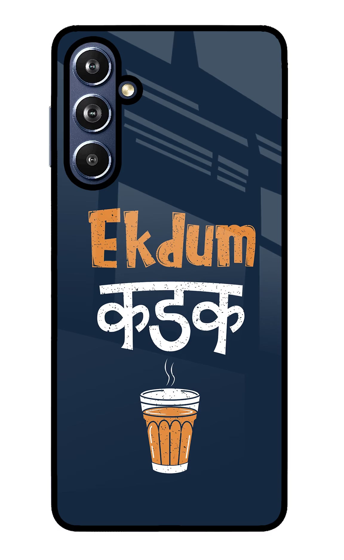 Ekdum Kadak Chai Samsung F54 5G Glass Case Back Cover by Casekaro